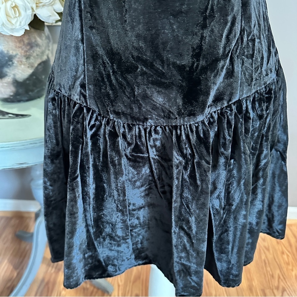 Maeve by Anthropologie Velvet Black Mini Dress Size M - Picture 5 of 14